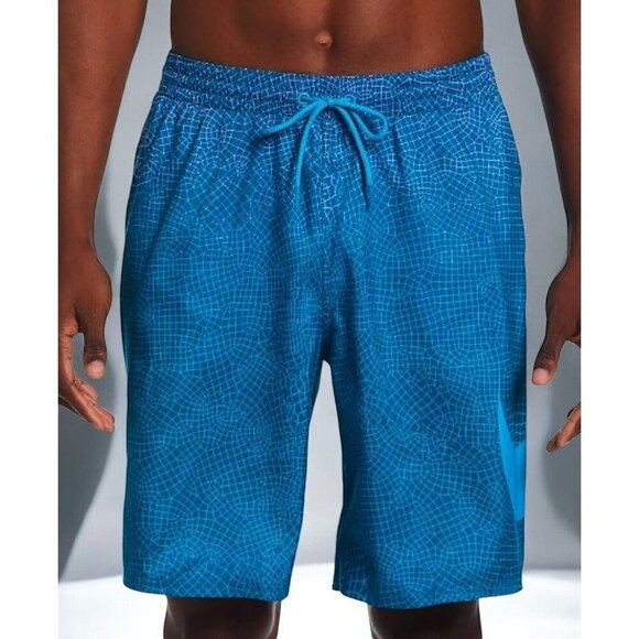Nike Mens Breaker Grid Swoosh Volley 9" Swim Trunks Green Abyss New Small - Picture 2 of 4